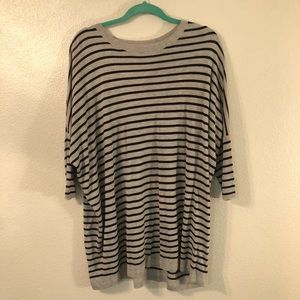 Grey and black stripped long shirt